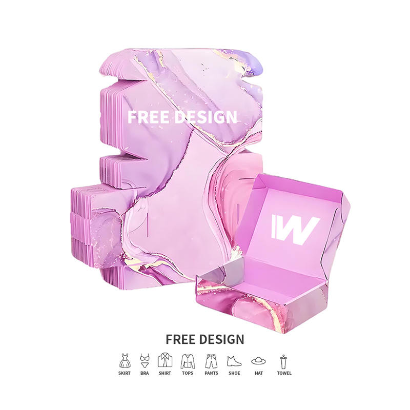 Boscaí Pacáistithe Éadaí Corcra Marmair Roctha