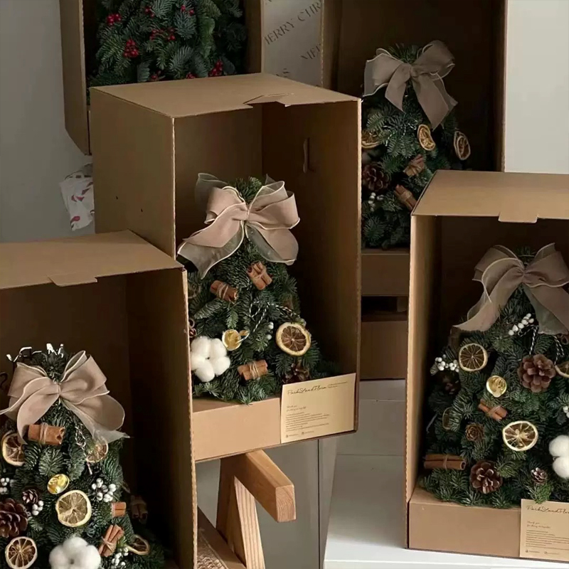 Boscaí Bronntanais Bláthanna Corrugated Brown Aonfhoirmeacha